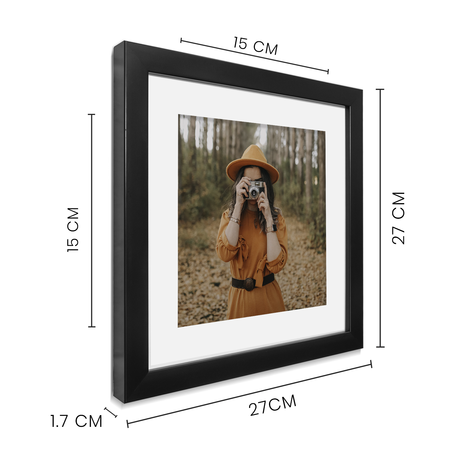 Foto 2 | Set de 6 Marcos para Fotografías Paspartú Frames Marco Negro con Cristal