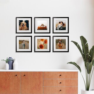 Foto 5 | Set de 6 Marcos para Fotografías Paspartú Frames Marco Negro con Cristal