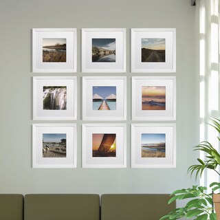 Foto 2 | Set de 9 Marcos para Fotografías Paspartú Frames Marco Blanco con Cristal