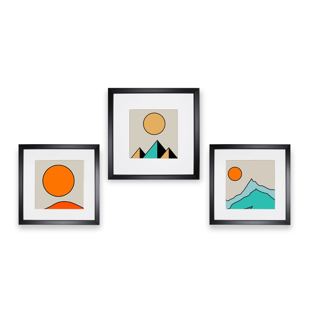 Foto 1 | Set de 3 Marcos para Fotografías Paspartú Frames Marco Negro con Cristal