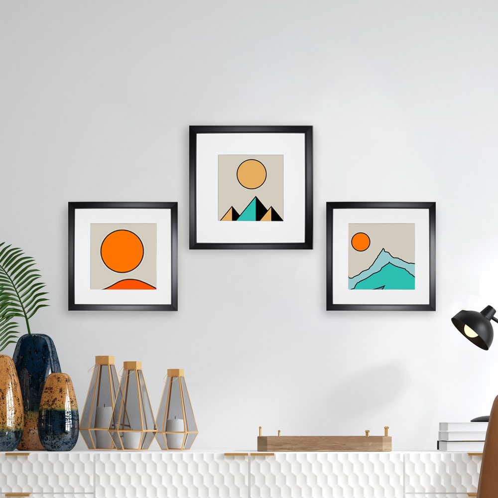 Foto 2 | Set de 3 Marcos para Fotografías Paspartú Frames Marco Negro con Cristal