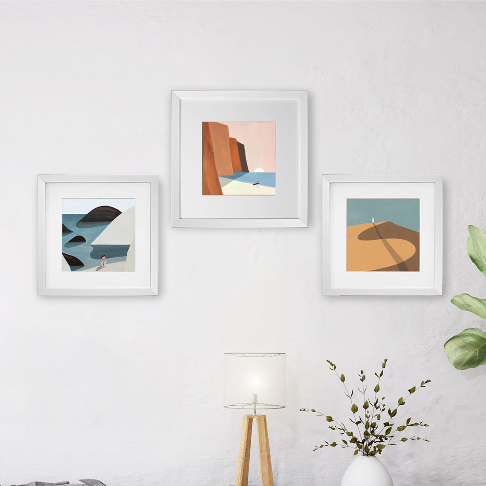 Foto 2 | Set de 3 Marcos para Fotografías Paspartú Frames Marco Blanco con Cristal