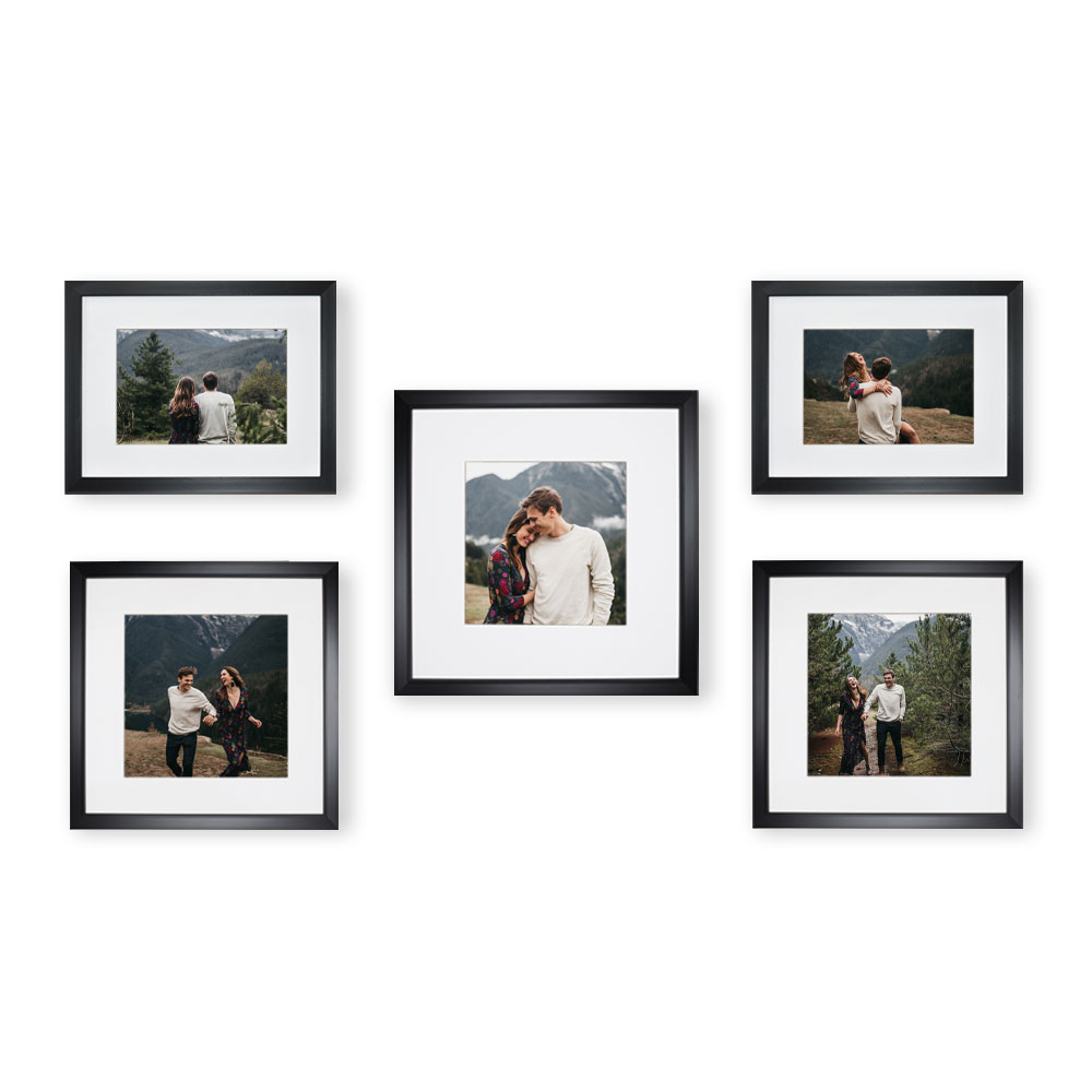 Foto 2 pulgar | Set de 5 Marcos Para Fotografías Paspartú Frames Marco Negro con Cristal