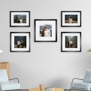 Foto 2 | Set de 5 Marcos Para Fotografías Paspartú Frames Marco Negro con Cristal