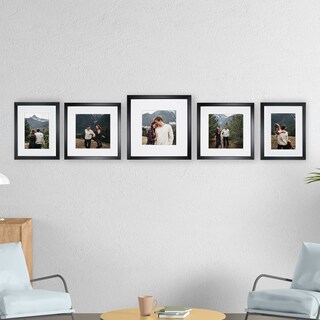 Foto 3 | Set de 5 Marcos Para Fotografías Paspartú Frames Marco Negro con Cristal