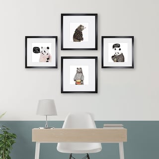 Foto 3 | Set de 4 Marcos para Fotografías Paspartú Frames Marco Negro con Cristal