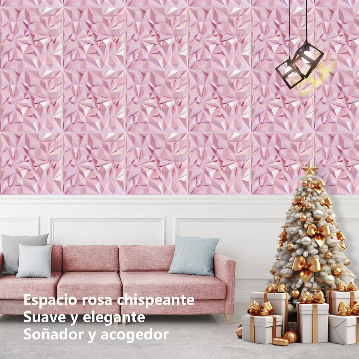 Foto 3 pulgar | Panel Decorativo 3d 12pzs Eo Safe Imports Esi-15572 Rosa