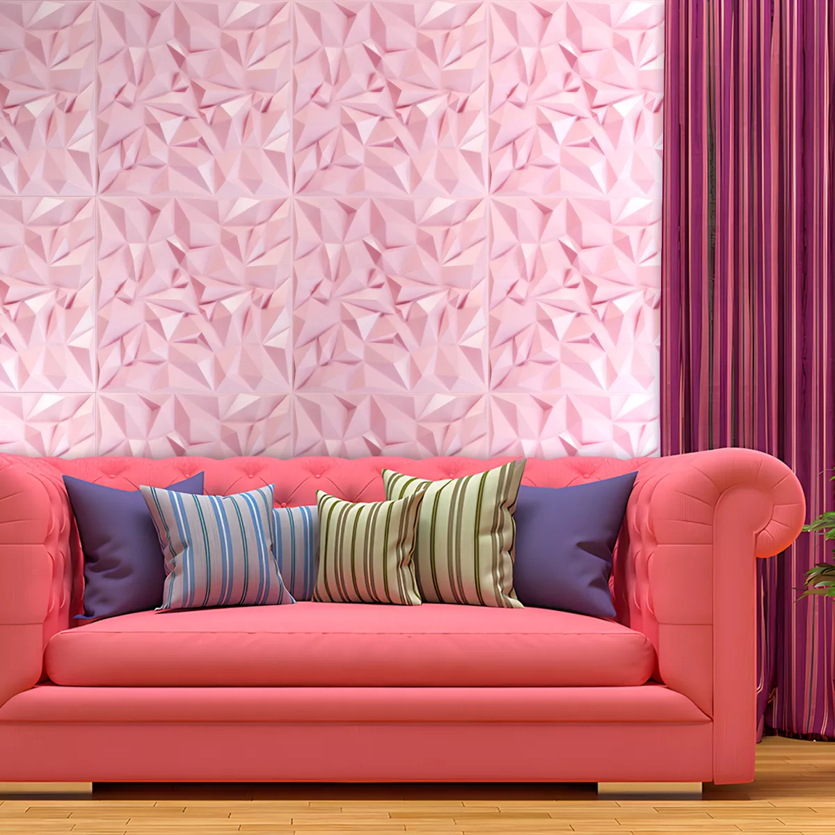 Foto 5 pulgar | Panel Decorativo 3d 12pzs Eo Safe Imports Esi-15572 Rosa