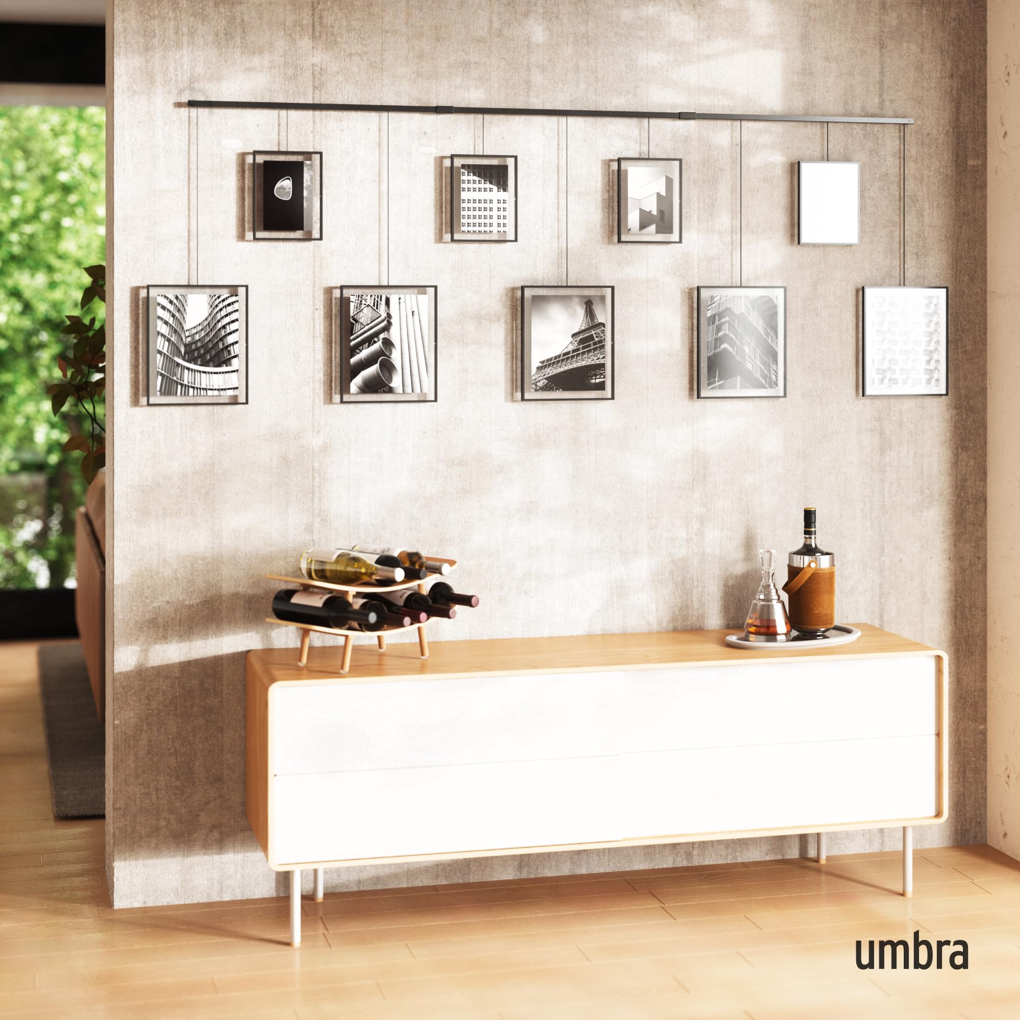 Foto 2 | Set De 9 Marcos Para Fotos Umbra Exhibit, Color Negro - Venta Internacional.