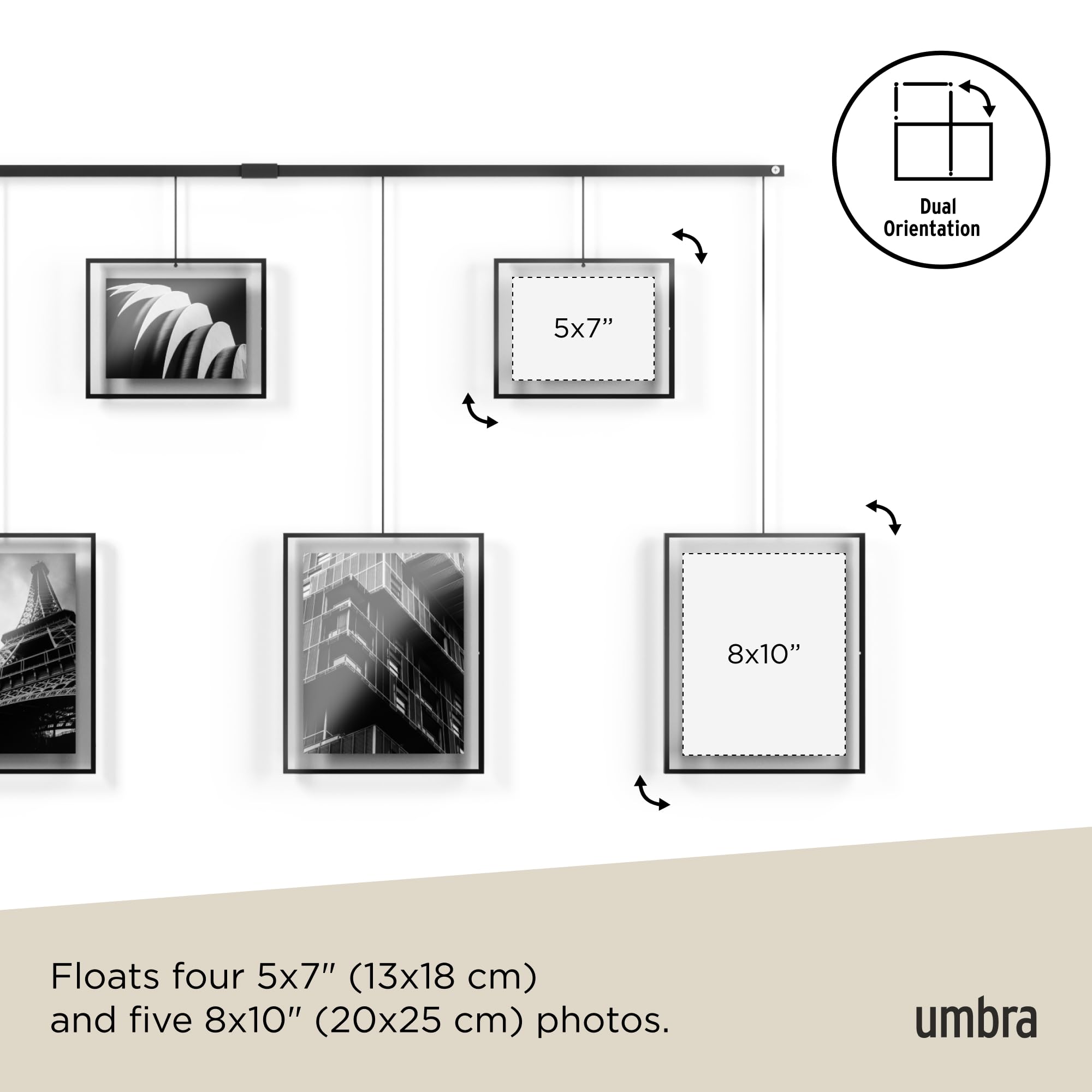 Foto 6 pulgar | Set De 9 Marcos Para Fotos Umbra Exhibit, Color Negro - Venta Internacional.