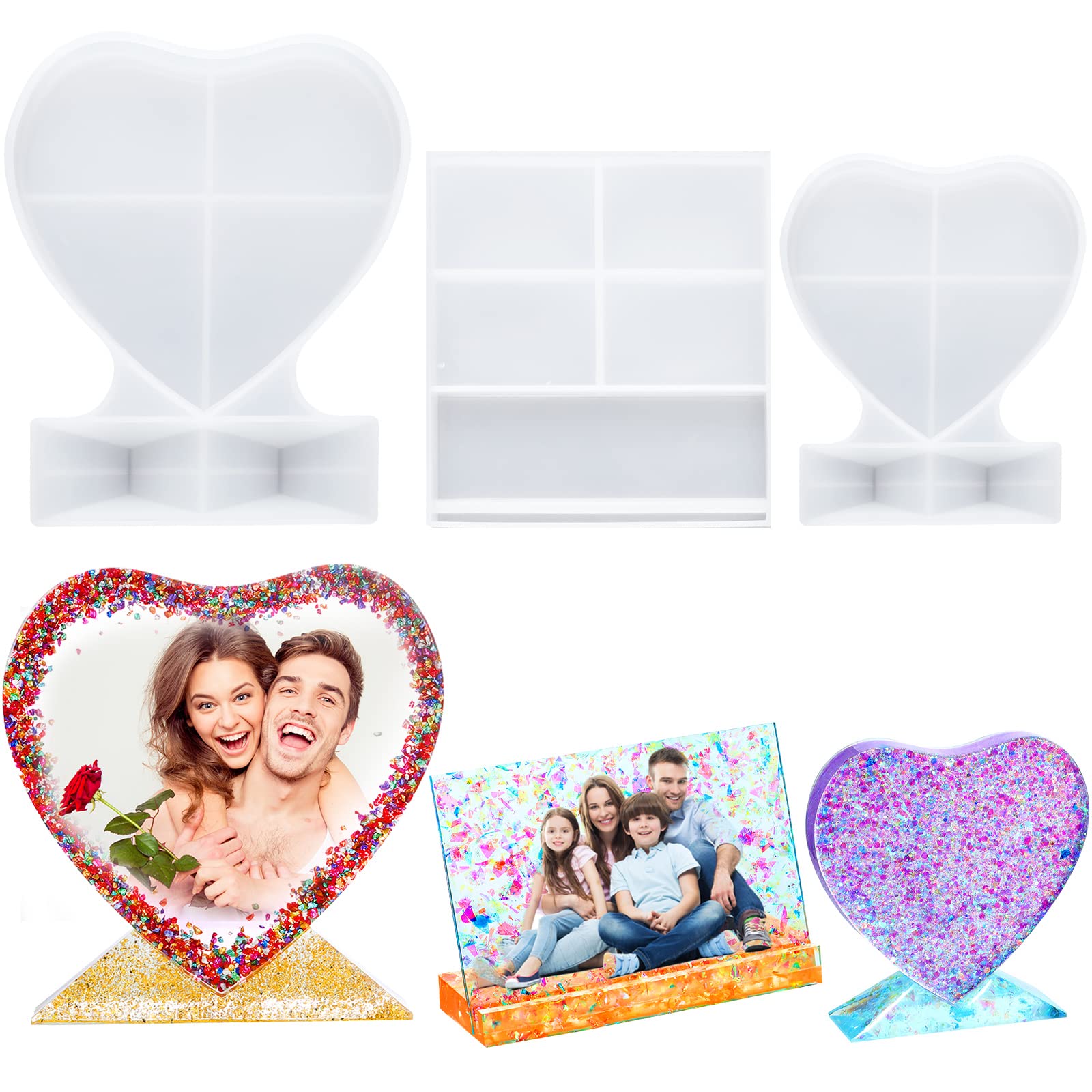 Foto 1 | Moldes De Silicona Para Marcos De Fotos, Forma De Corazón Patelai, Rectangular - Venta Internacional.