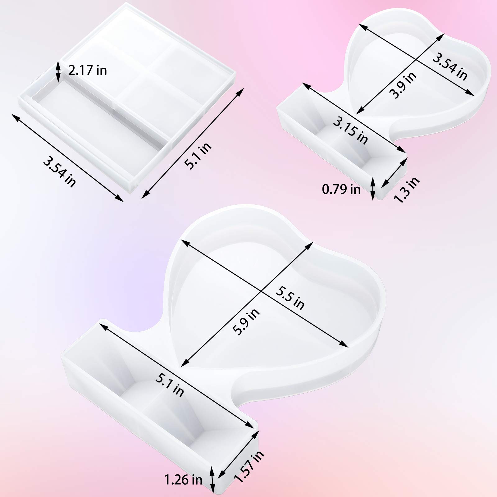 Foto 2 | Moldes De Silicona Para Marcos De Fotos, Forma De Corazón Patelai, Rectangular - Venta Internacional.