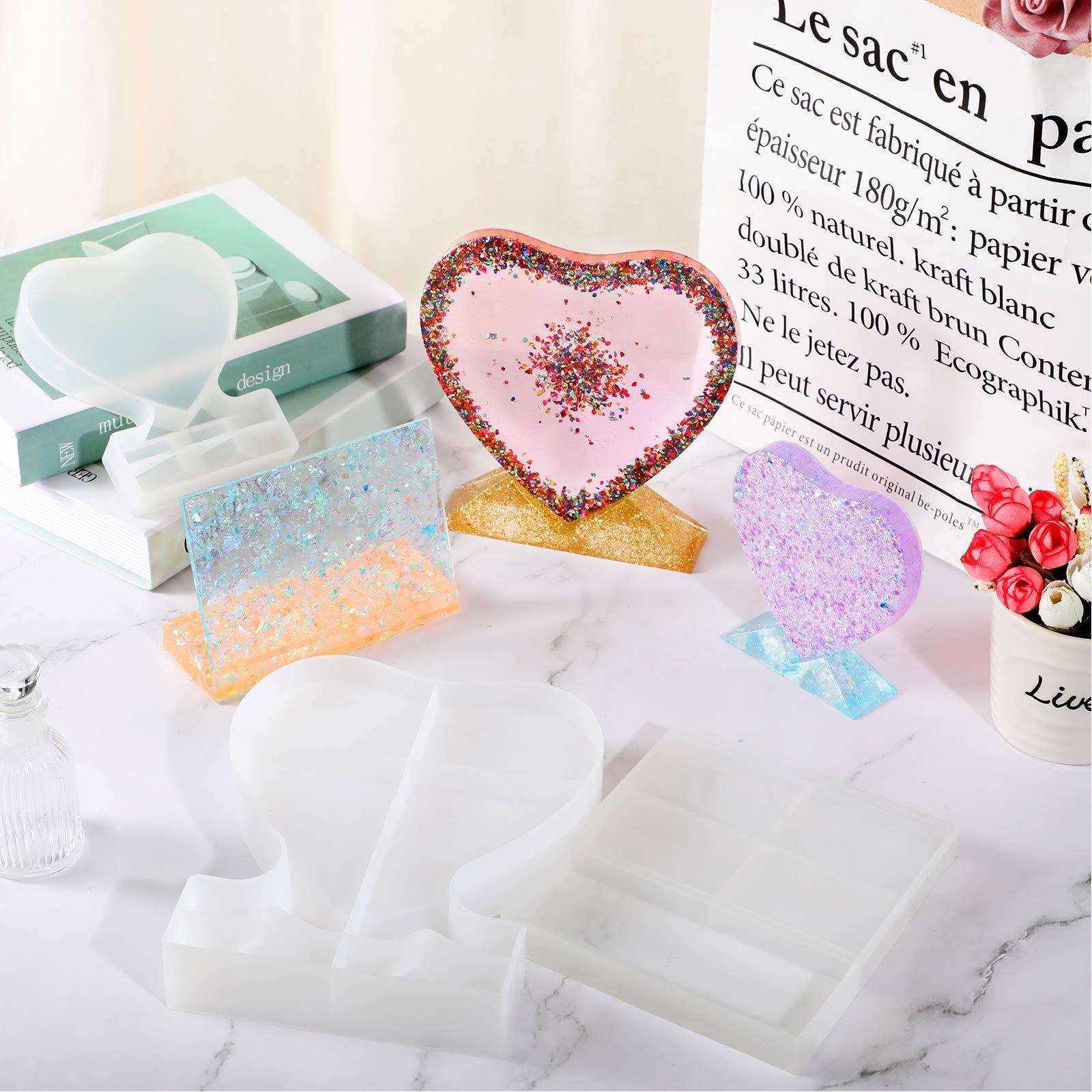Foto 5 | Moldes De Silicona Para Marcos De Fotos, Forma De Corazón Patelai, Rectangular - Venta Internacional.