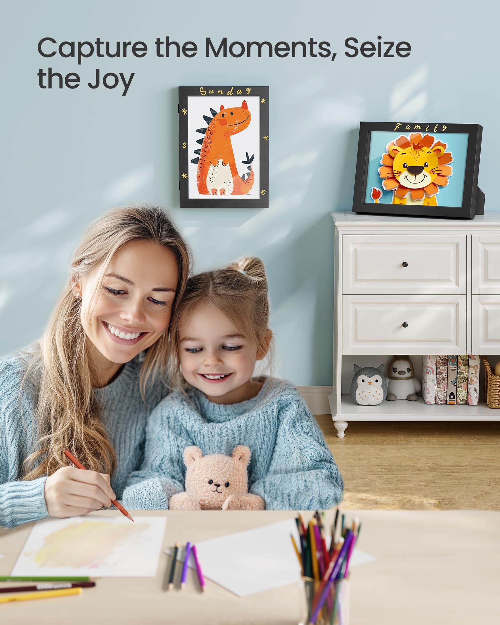 Foto 2 | Marco De Arte Infantil Songmics A4 De 8,5 X 11 Cm Con Capacidad Para 150 Dibujos - Venta Internacional.