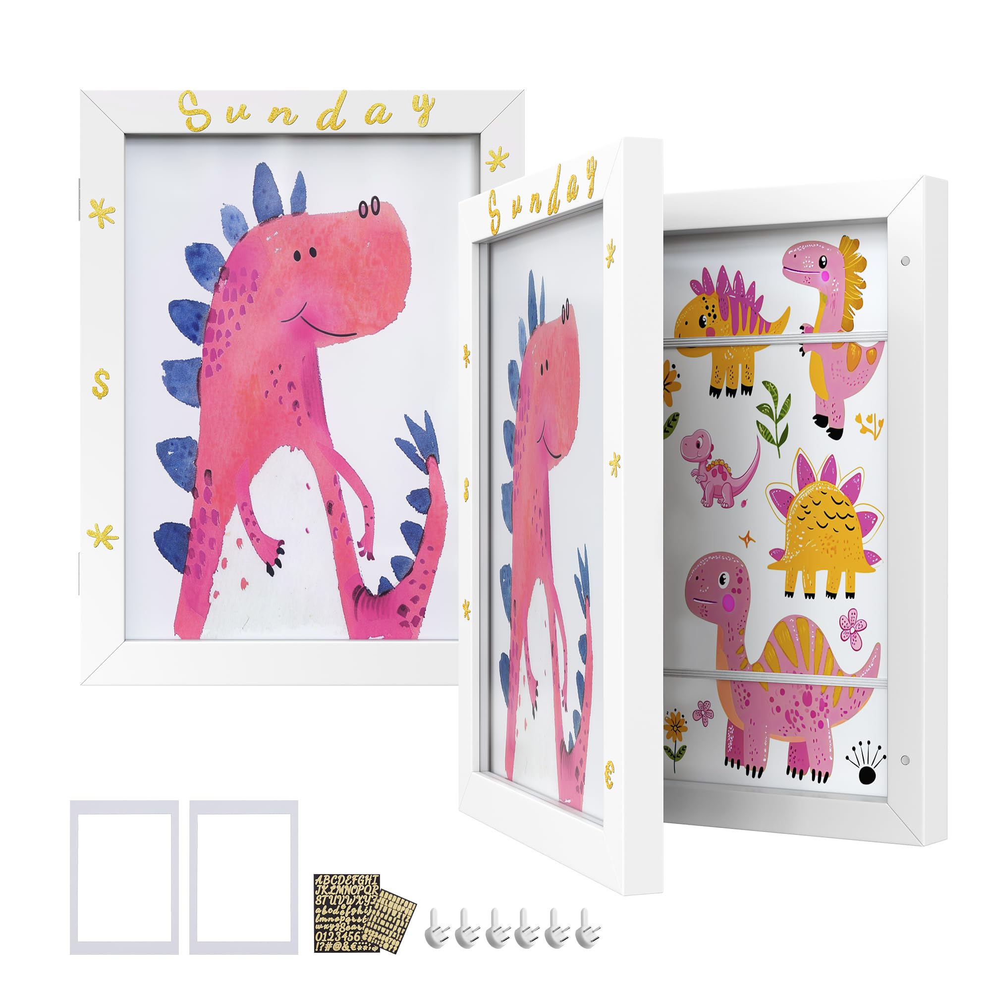 Foto 1 | Marco De Arte Infantil Songmics, Juego De 2 Unidades, Tamaño A4, 8,5 X 11 Cm, Con Almacenamiento - Venta Internacional.