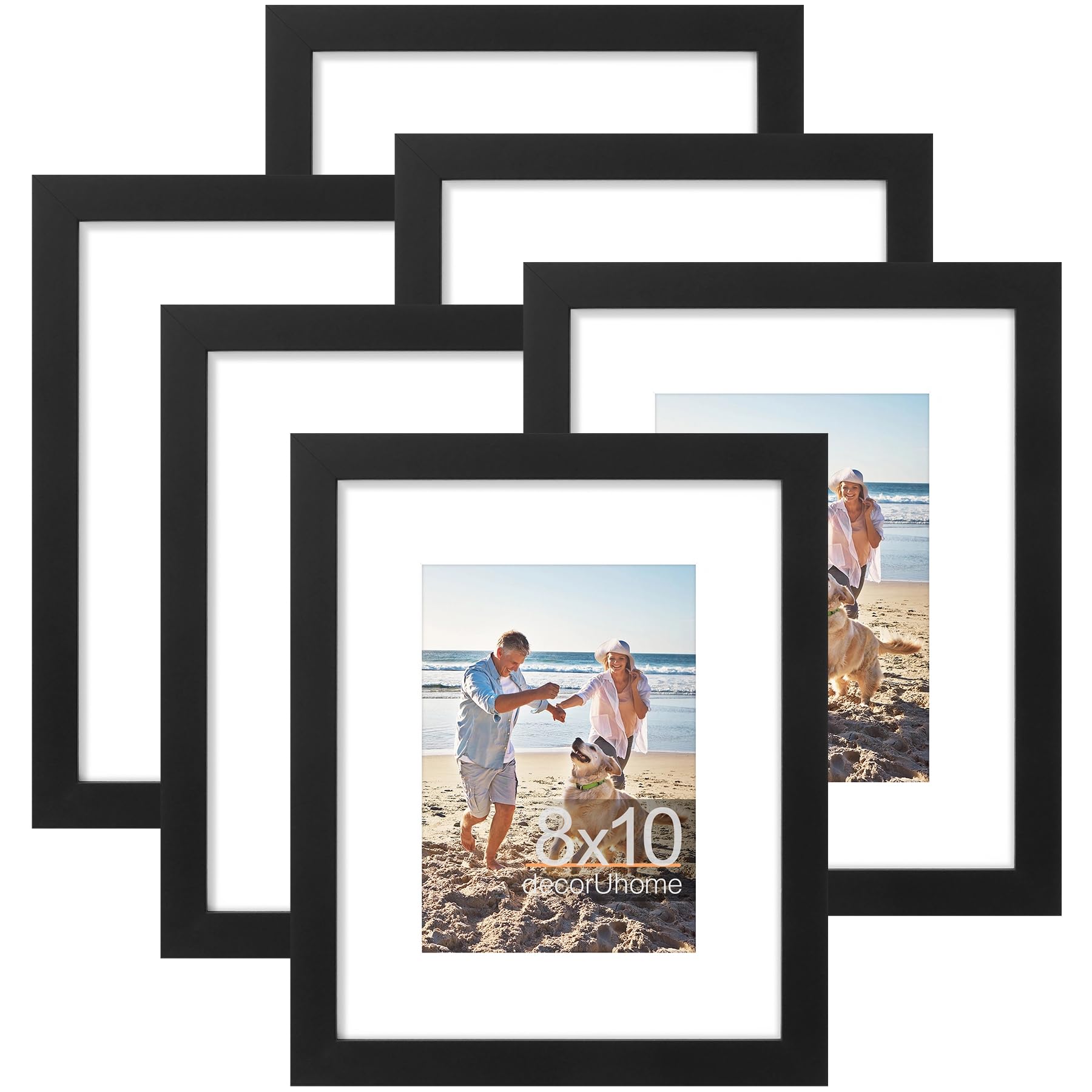 Foto 1 | Marco De Fotos Decoruhome De Madera De Ingeniería Negra De 8 X 10, Juego De 6 Unidades - Venta Internacional.