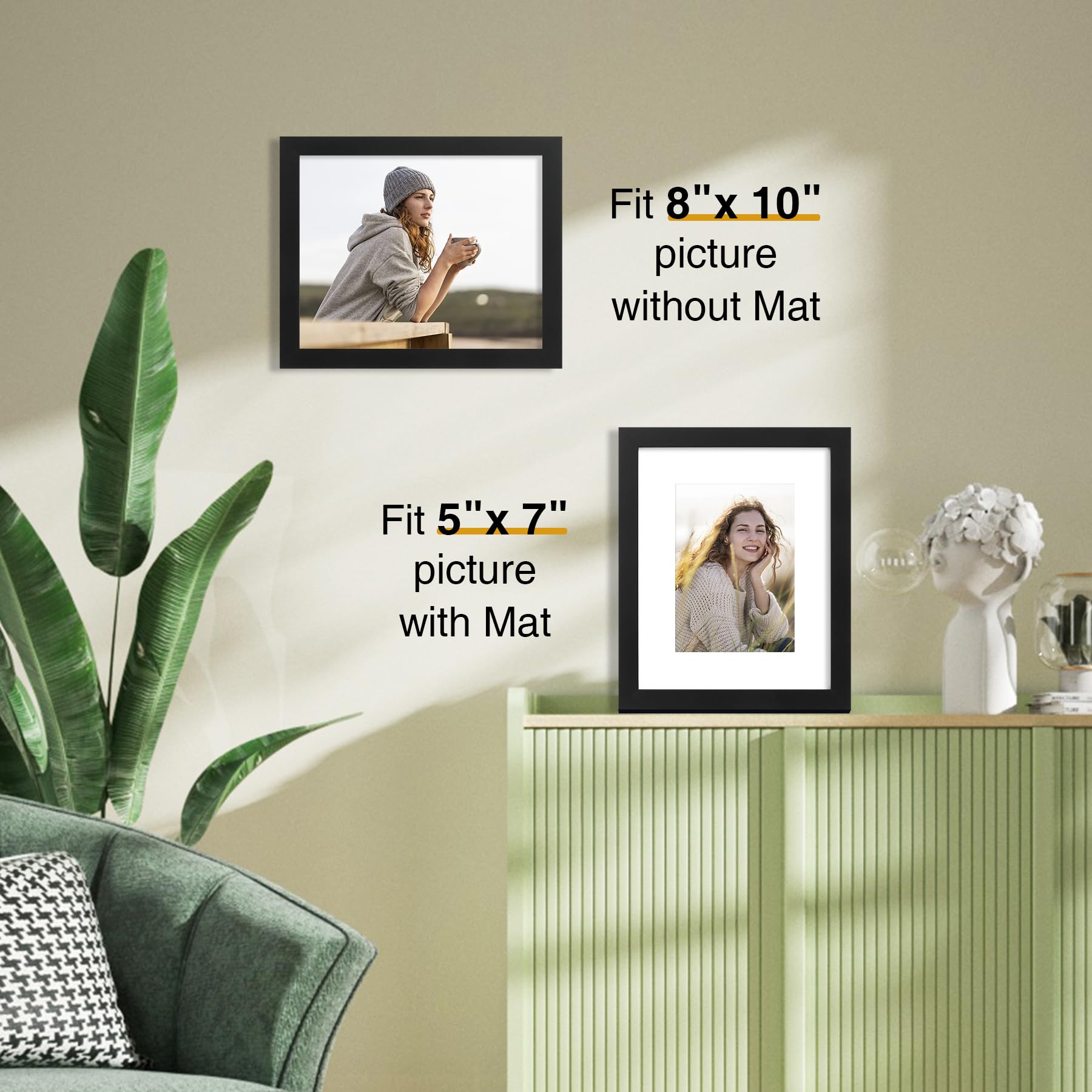 Foto 4 | Marco De Fotos Decoruhome De Madera De Ingeniería Negra De 8 X 10, Juego De 6 Unidades - Venta Internacional.