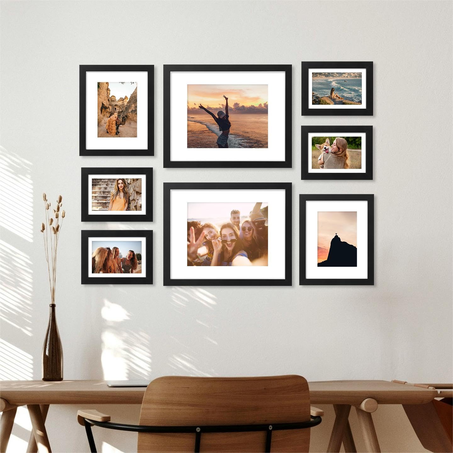 Foto 6 | Marco De Fotos Decoruhome De Madera De Ingeniería Negra De 8 X 10, Juego De 6 Unidades - Venta Internacional.