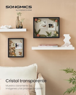 Foto 2 | Marco de Fotos Songmics Negro 38 x 30.3 cm con 10 Alfileres y Panel de Cristal