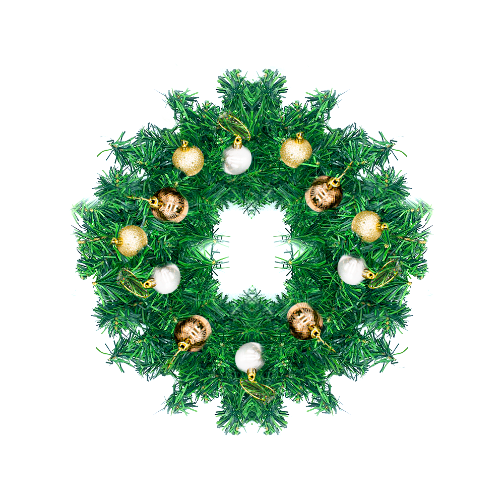 Corona De Navidad Montable Ramas Flexibles Verde Oliva Plástico Resistente