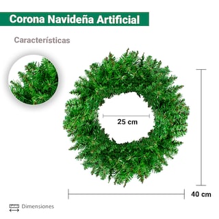 Foto 2 | Corona Navideña Importadora La Merced ZG-H40J Verde Claro Adorno 40 CM de Diámetro