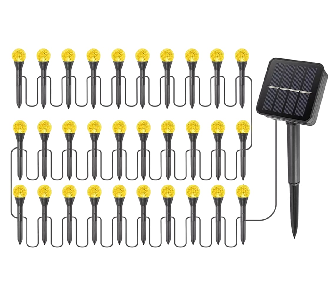 Guirnalda De Luces Solar 9.5m 30 Foco Exterior Jardin 8modos Blanco Calido $766