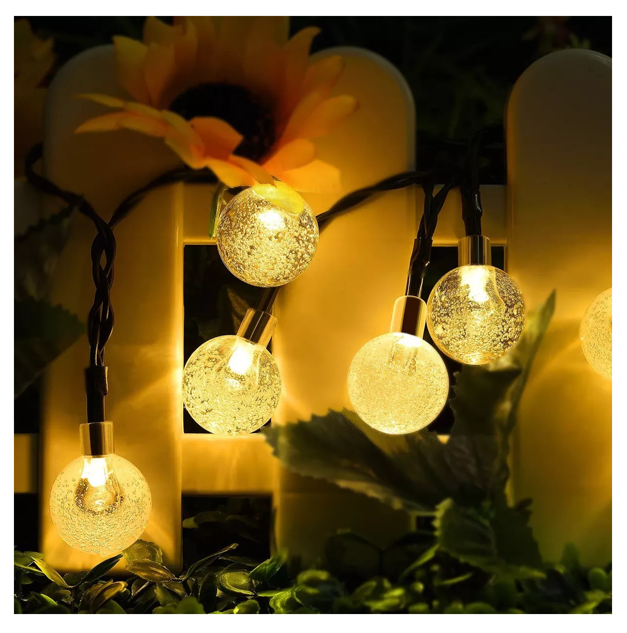 Foto 5 pulgar | Guirnalda De Luces Solar Exterior Jardin 8 Modos 16m 80 Led