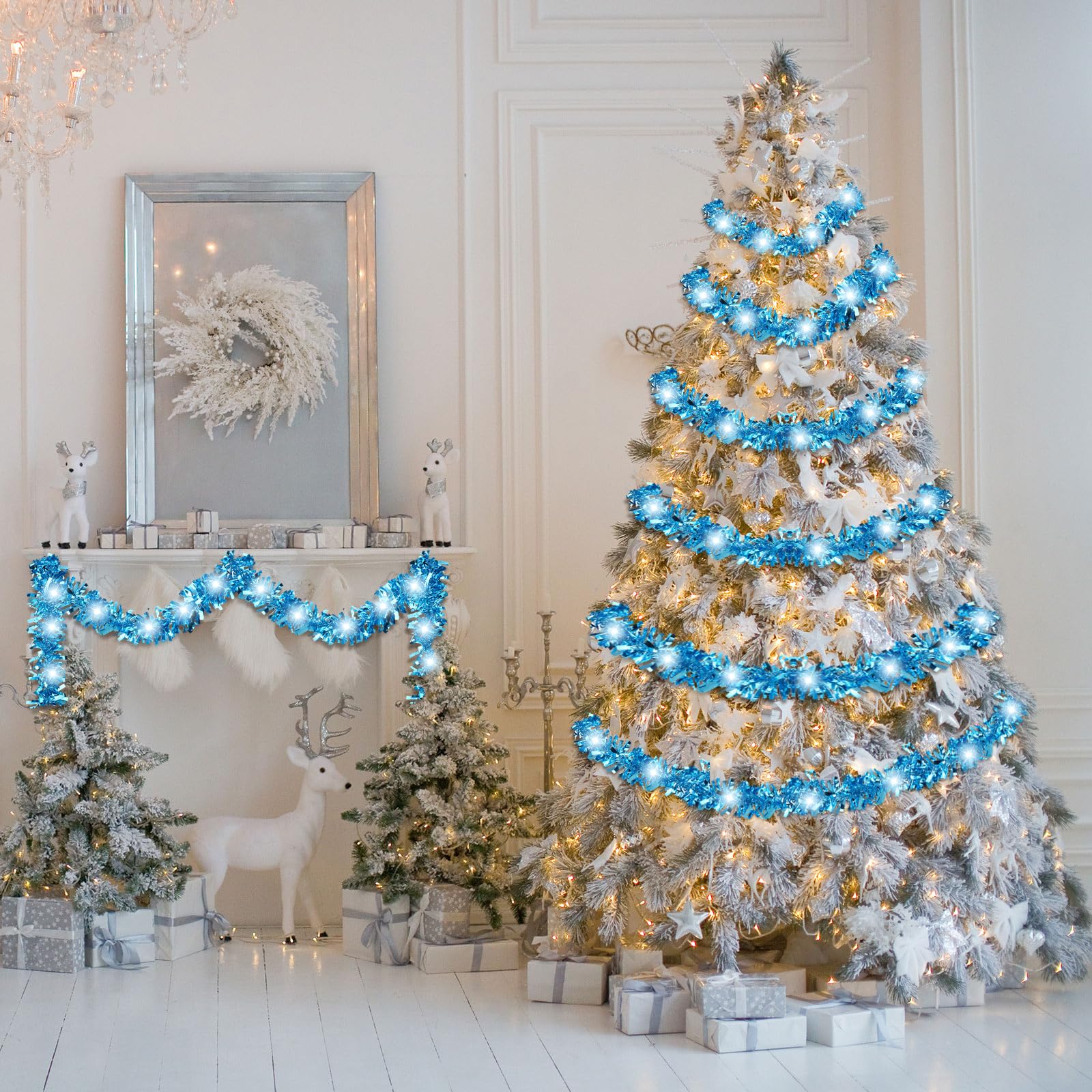 Foto 3 | Guirnalda De Árbol De Navidad Kingdder Prelit Con Luces - Venta Internacional.