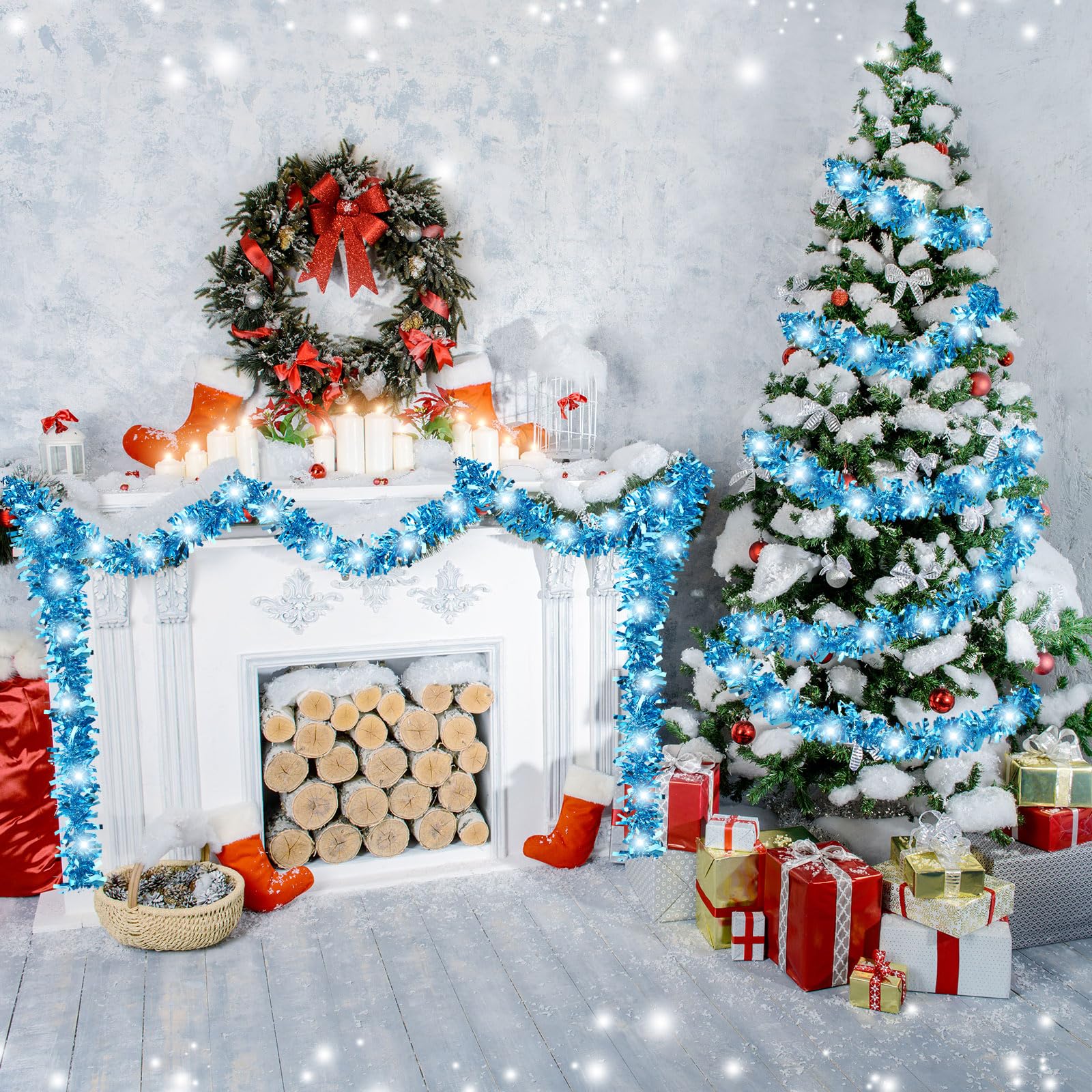 Foto 5 | Guirnalda De Árbol De Navidad Kingdder Prelit Con Luces - Venta Internacional.