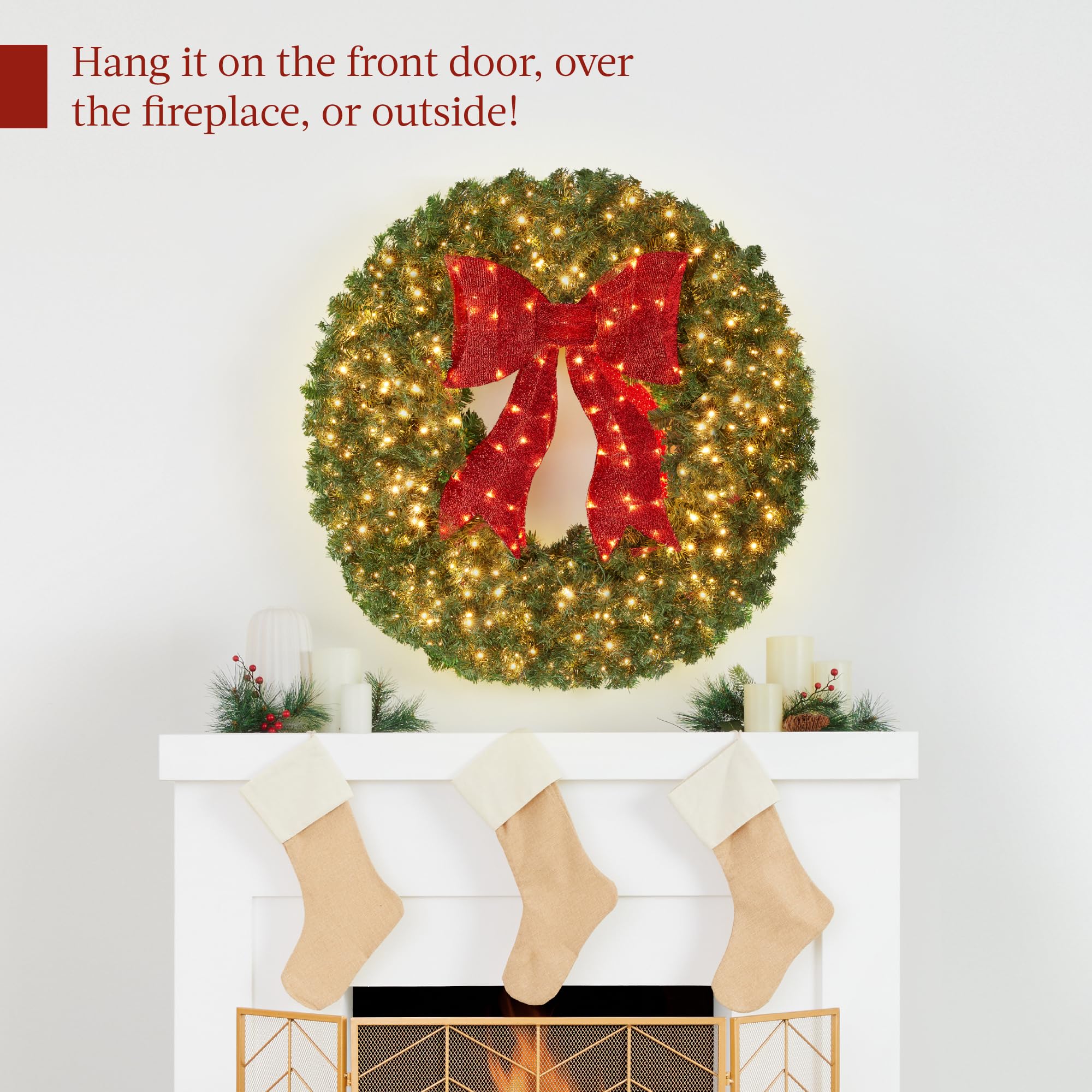Foto 5 pulgar | Corona De Navidad Best Choice Products De 122 Cm Con 250 Luces Led - Venta Internacional.