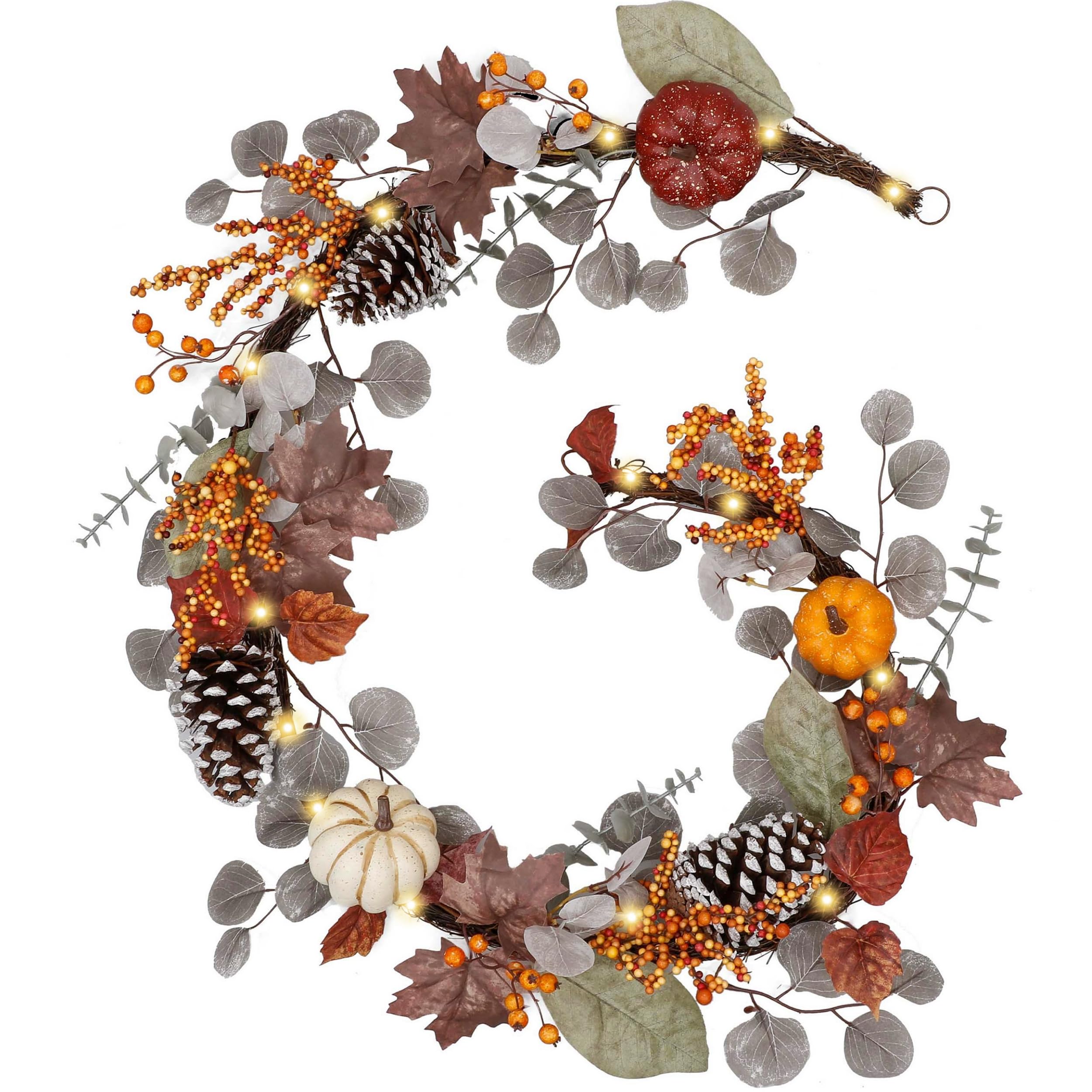 Guirnalda Otoñal De Halloween Valery Madelyn De 6 Pies Con Luces En Forma De Calabaza - Venta Internacional.