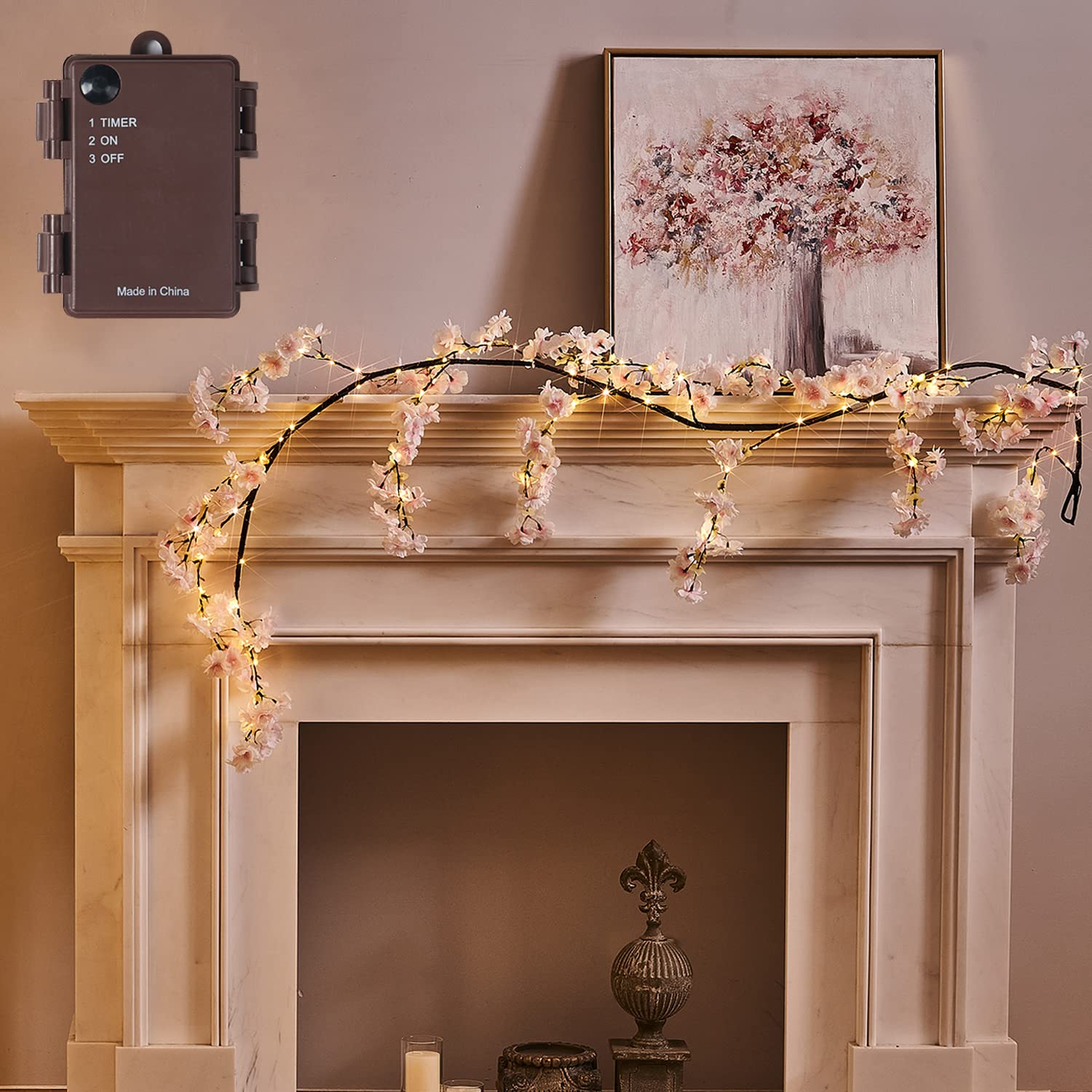 Foto 2 pulgar | Garland Fudios Spring Cherry Blossom Iluminada, 1,8 M, Con 96 Led - Venta Internacional.