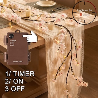 Foto 2 | Garland Fudios Spring Cherry Blossom Iluminada, 1,8 M, Con 96 Led - Venta Internacional.