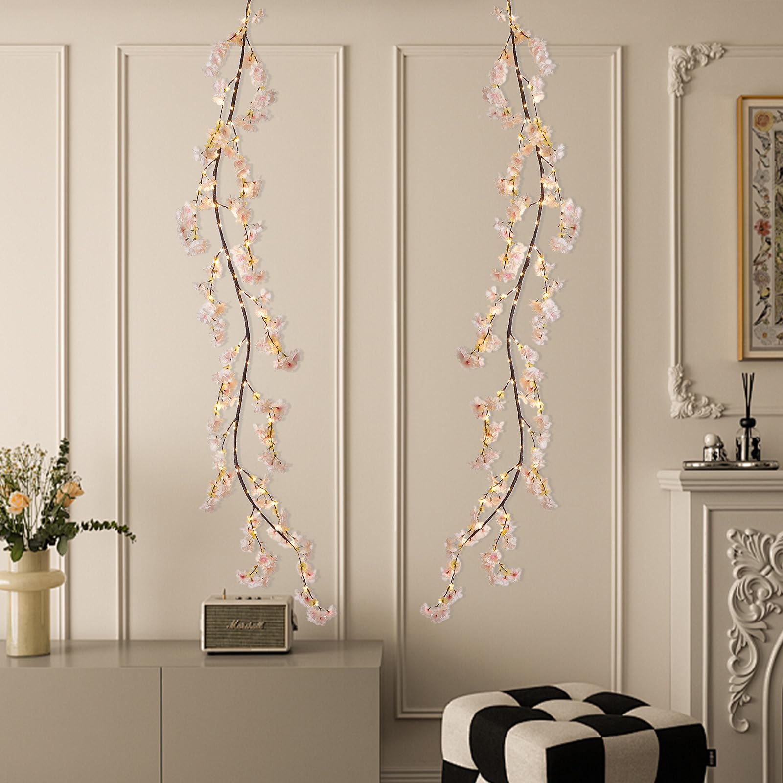 Foto 7 pulgar | Garland Fudios Spring Cherry Blossom Iluminada, 1,8 M, Con 96 Led - Venta Internacional.