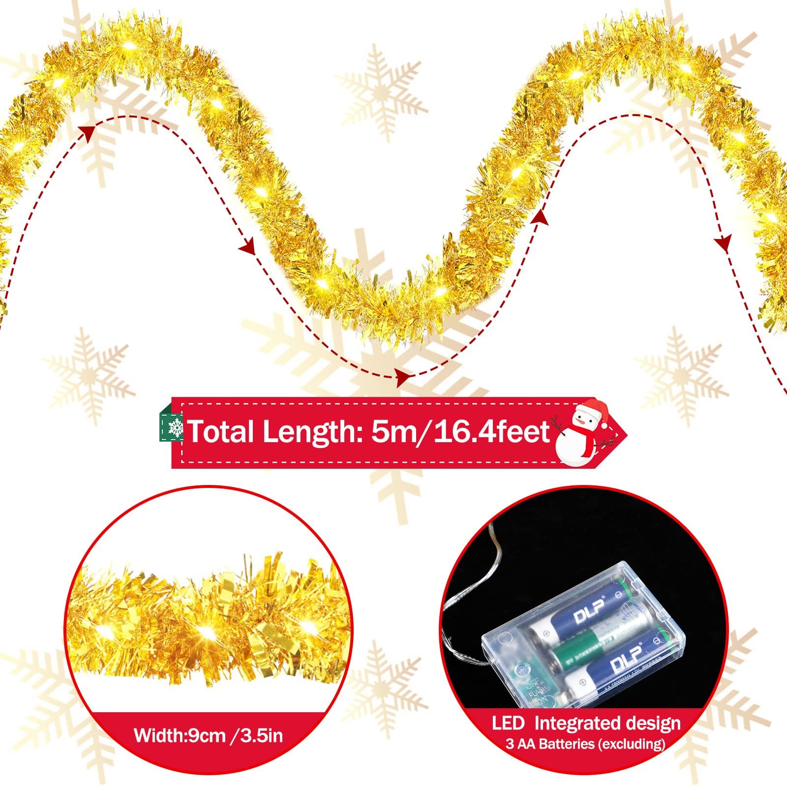 Foto 4 pulgar | Guirnalda Con Diseño De Árbol De Navidad, Diseño Kingdder, Preiluminada, Con Luces, 5 M - Venta Internacional.