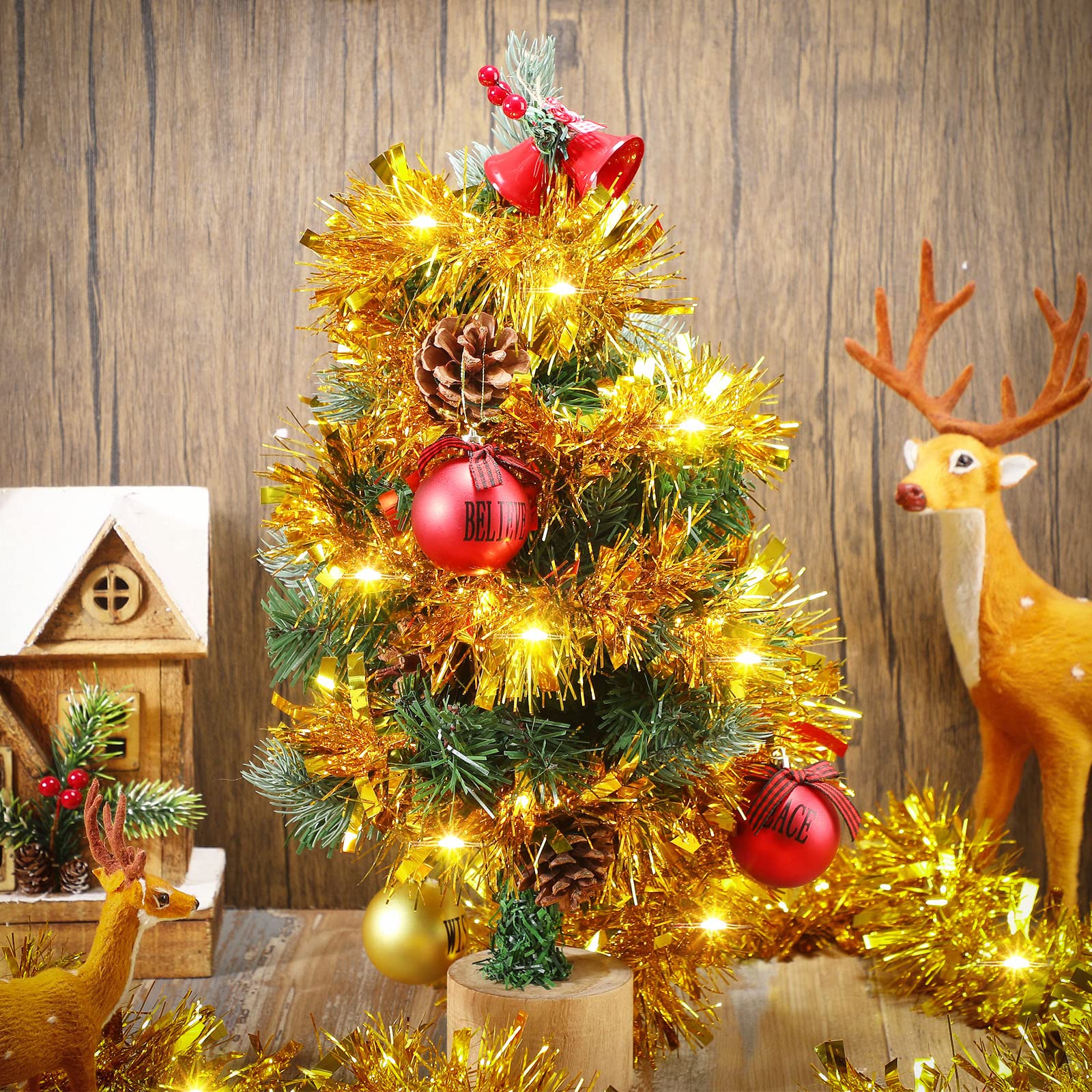 Foto 6 | Guirnalda Con Diseño De Árbol De Navidad, Diseño Kingdder, Preiluminada, Con Luces, 5 M - Venta Internacional.