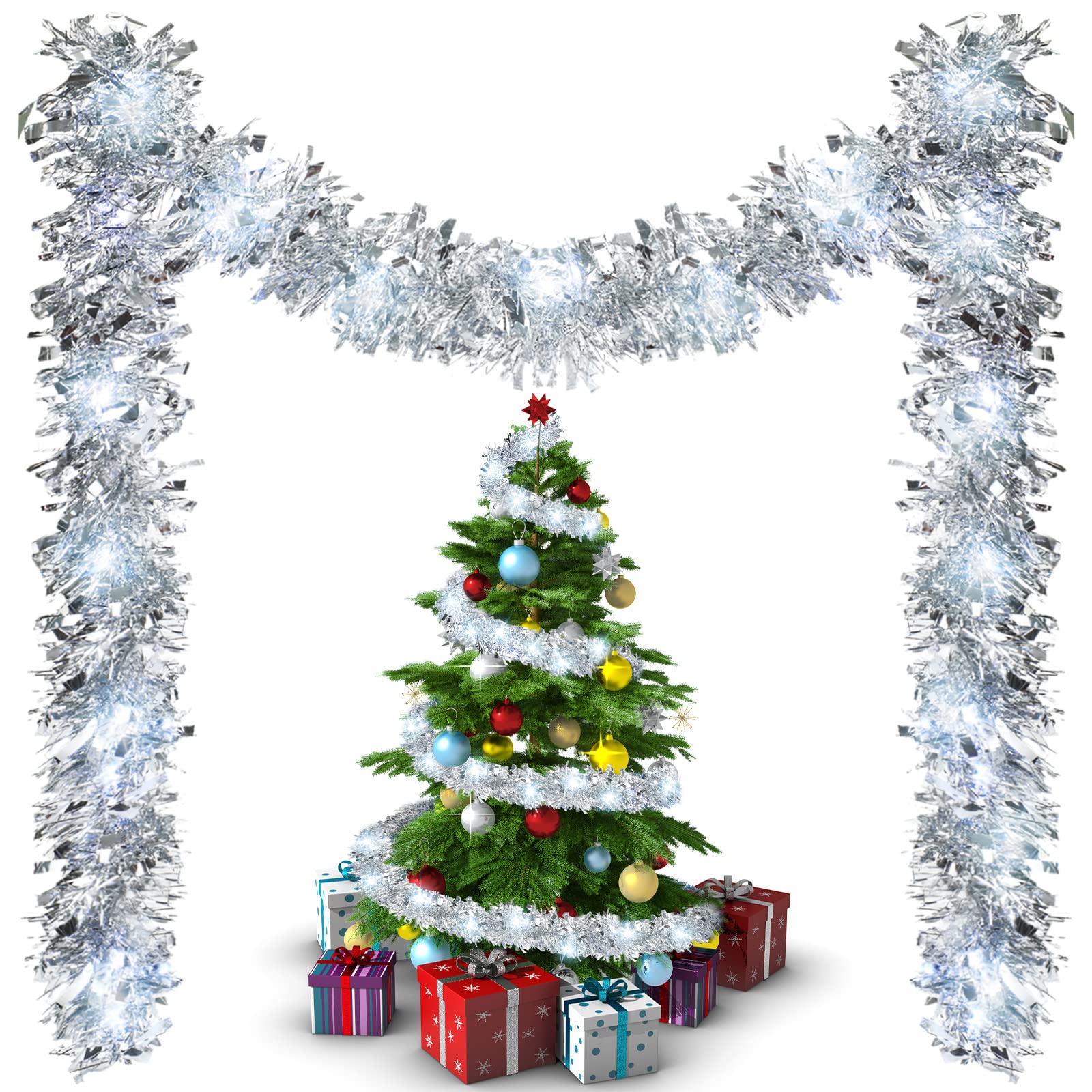 Guirnalda De Árbol De Navidad Kingdder Prelit Con Luces - Venta Internacional.