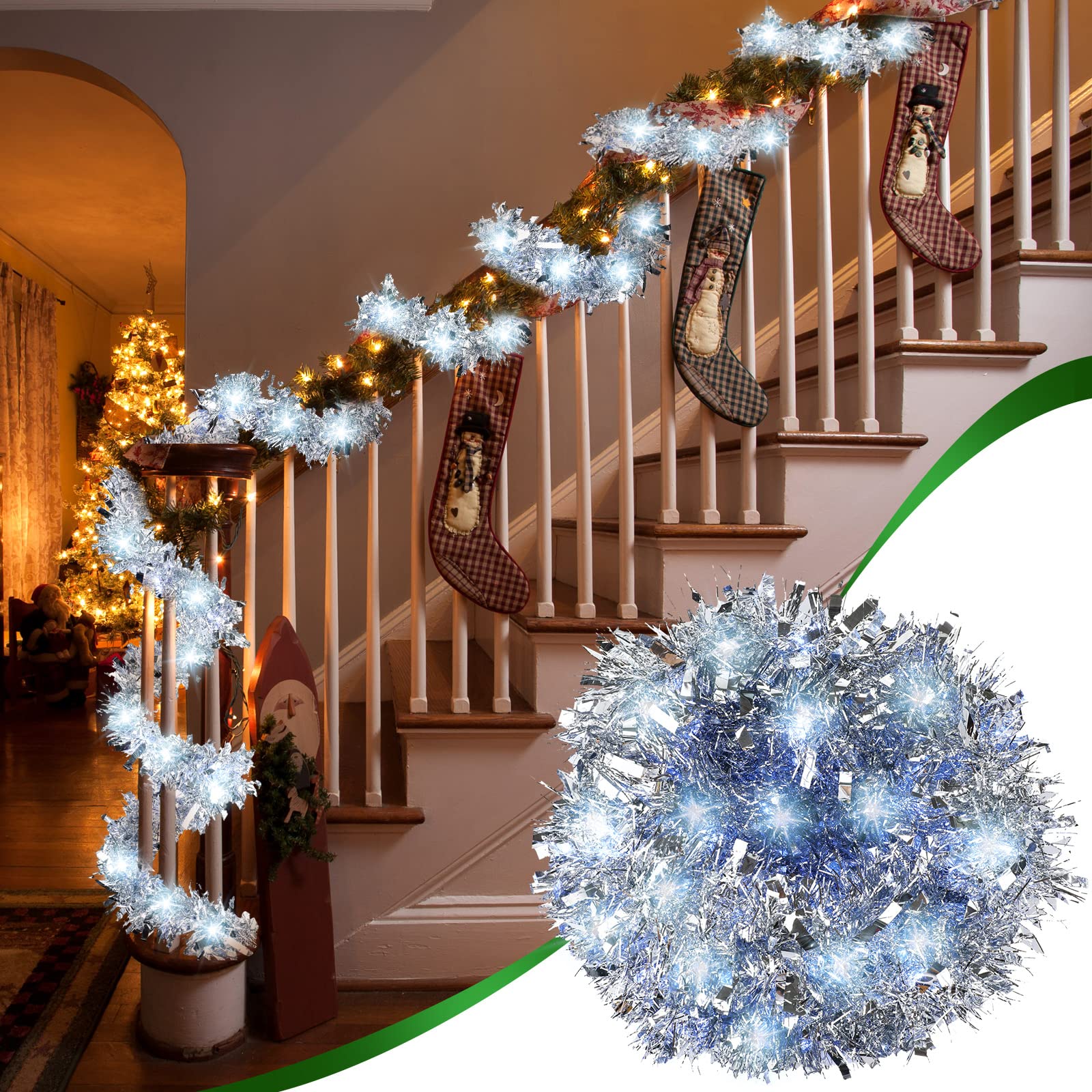 Foto 7 pulgar | Guirnalda De Árbol De Navidad Kingdder Prelit Con Luces - Venta Internacional.