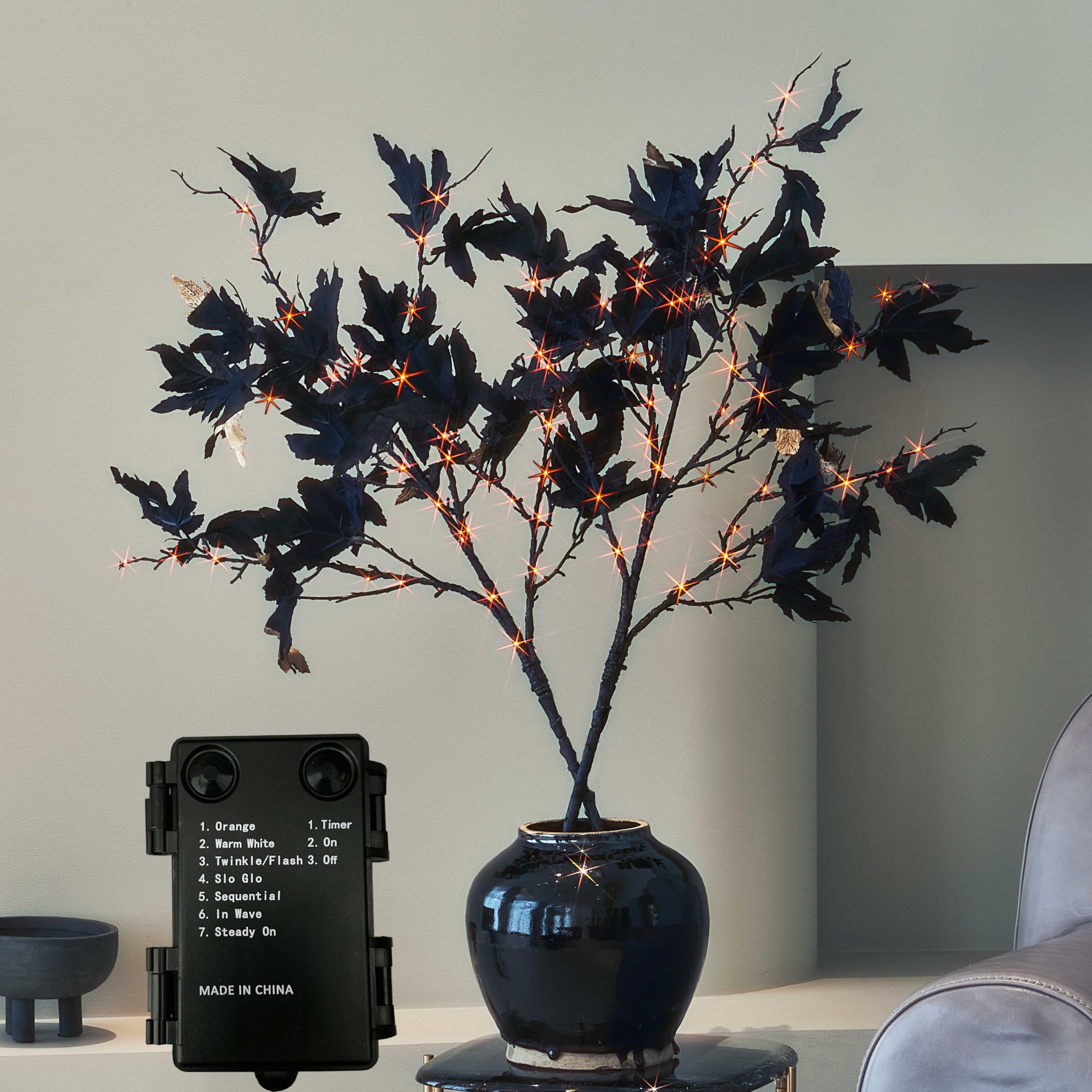 Foto 1 | Árbol De Halloween Hairui Con Ramas De Arce Negras Iluminadas, 32 Cm, 120 Led - Venta Internacional.
