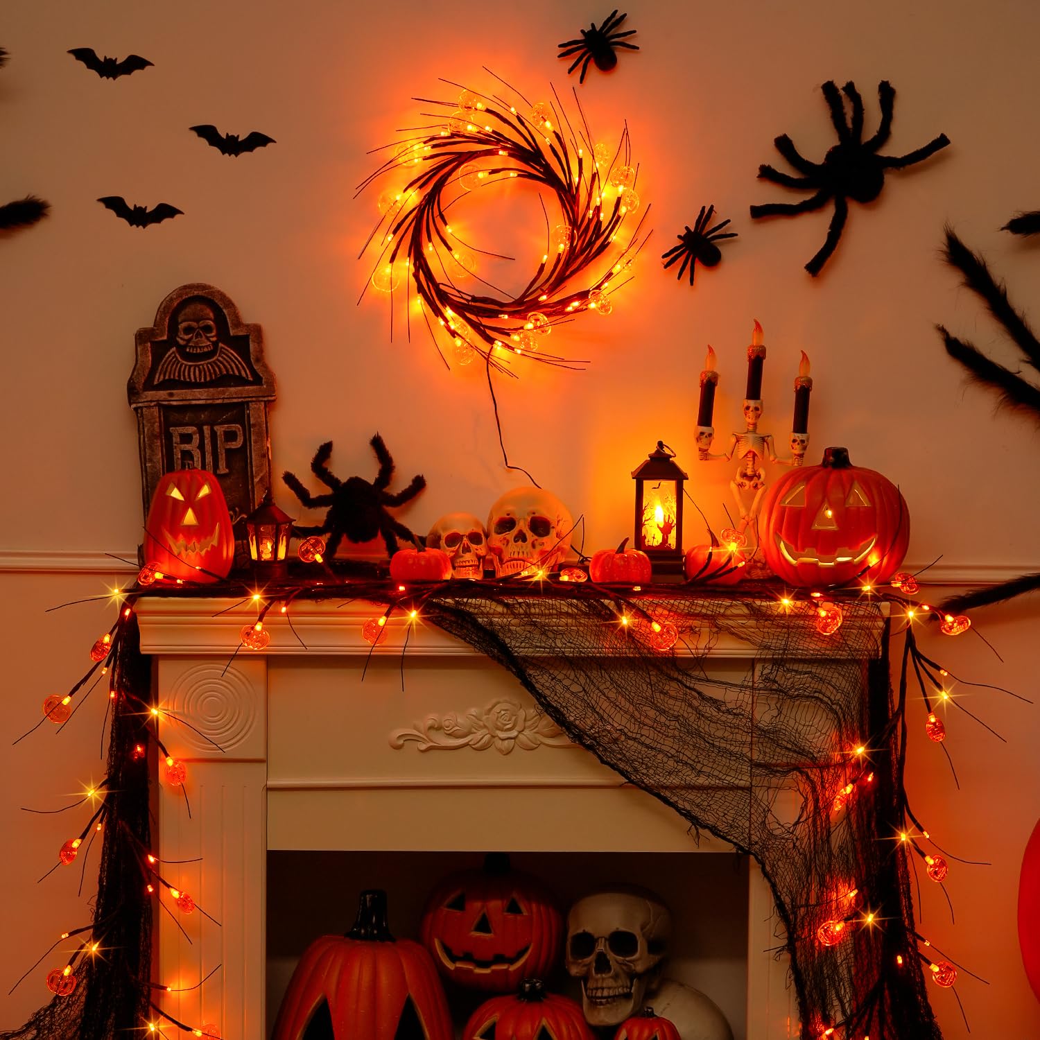 Foto 5 pulgar | Guirnalda De Halloween Jmexsuss Willow Luces De 6 Pies Con 8 Modos - Venta Internacional.