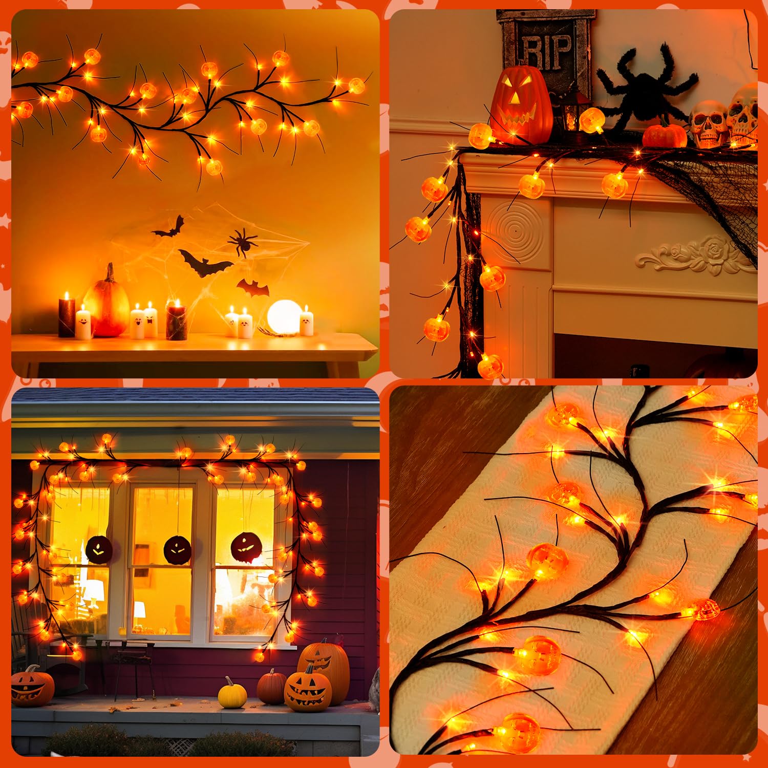 Foto 7 pulgar | Guirnalda De Halloween Jmexsuss Willow Luces De 6 Pies Con 8 Modos - Venta Internacional.