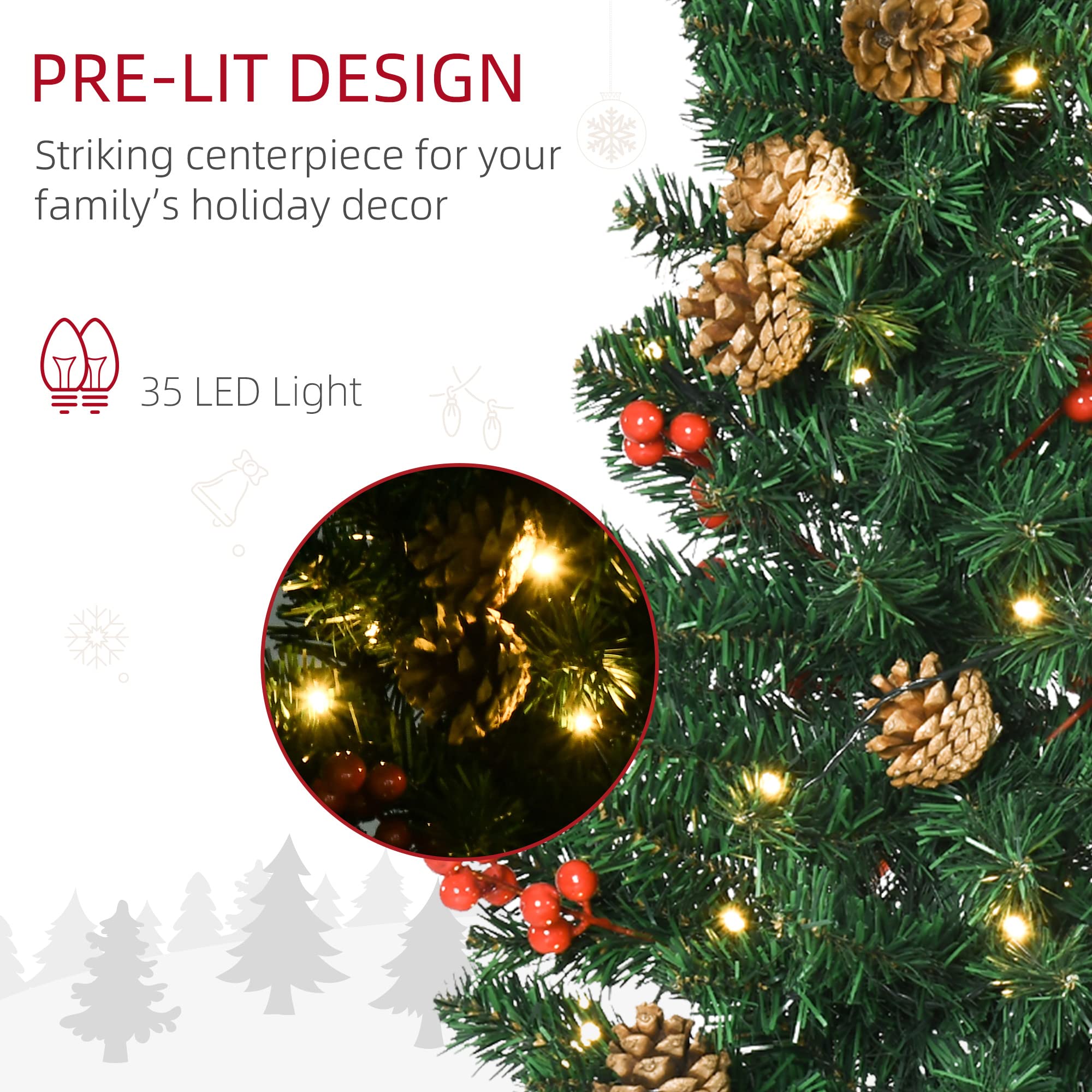 Foto 5 pulgar | Set De Decoración Navideña Homcom Prelit De 4 Piezas Con Luces Led - Venta Internacional.