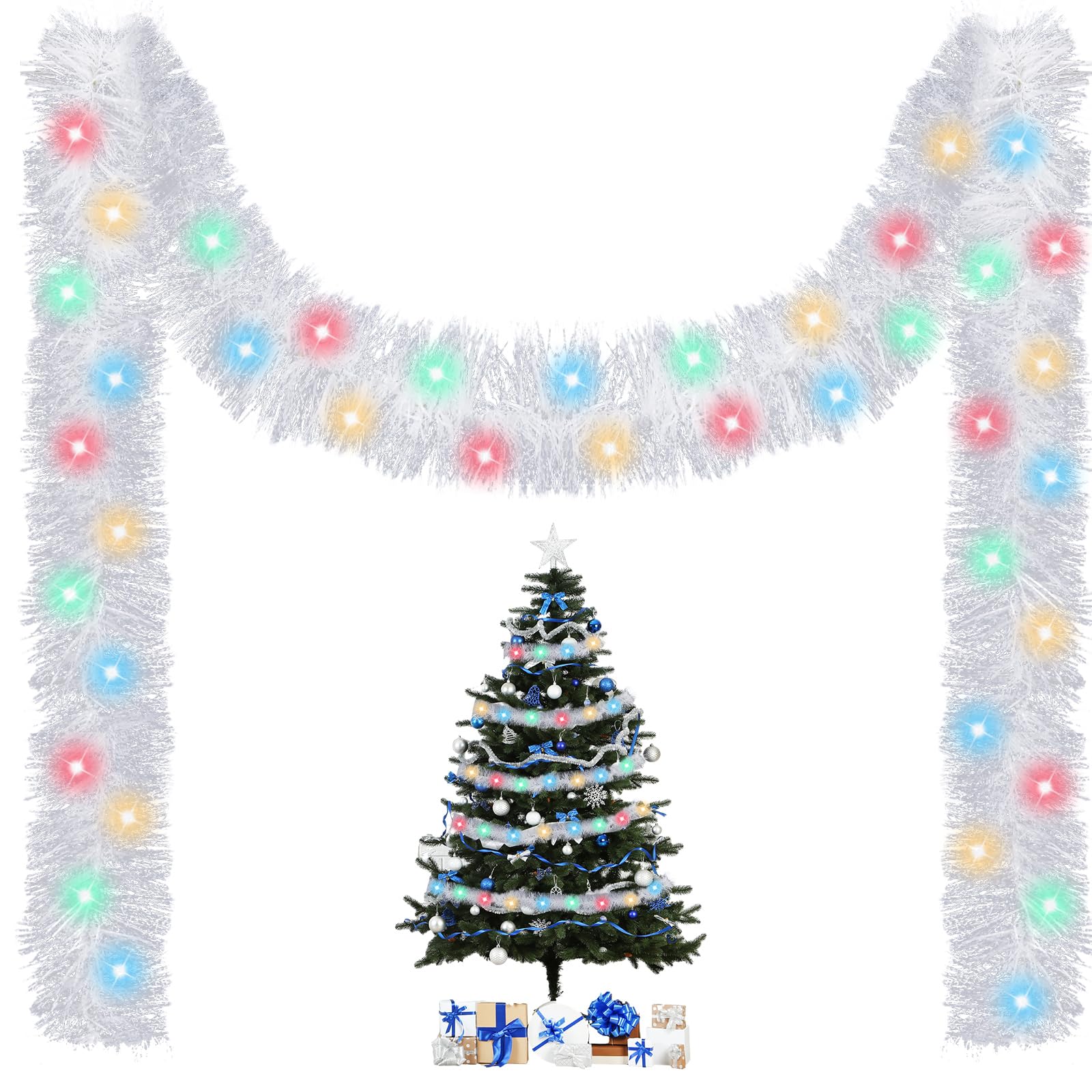 Foto 1 | Guirnalda De Árbol De Navidad Kingdder Prelit Con Luces - Venta Internacional.
