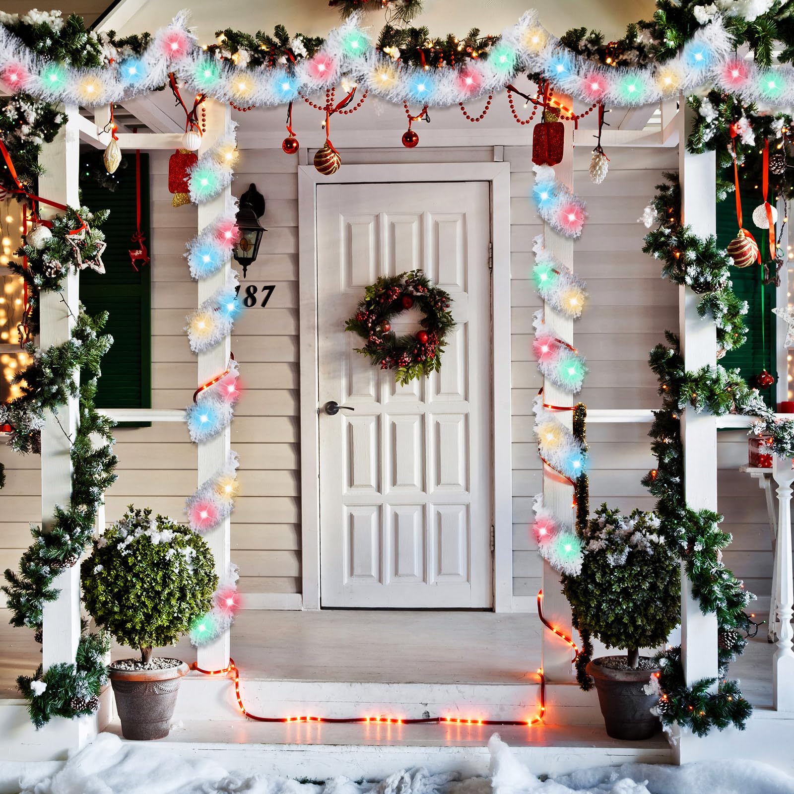 Foto 4 | Guirnalda De Árbol De Navidad Kingdder Prelit Con Luces - Venta Internacional.