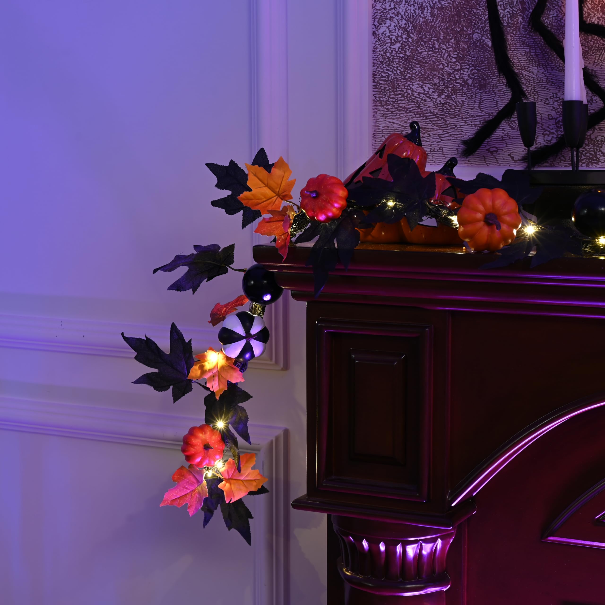 Foto 5 | Calabaza Garland Valery Madelyn Para Halloween Y Otoño De 6 Pies Con Luces - Venta Internacional.