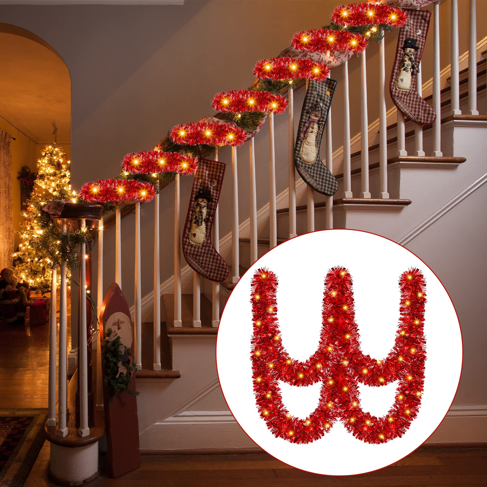 Foto 8 pulgar | Guirnalda Con Diseño De Árbol De Navidad, Diseño Kingdder, Preiluminada, Con Luces, 5 M - Venta Internacional.