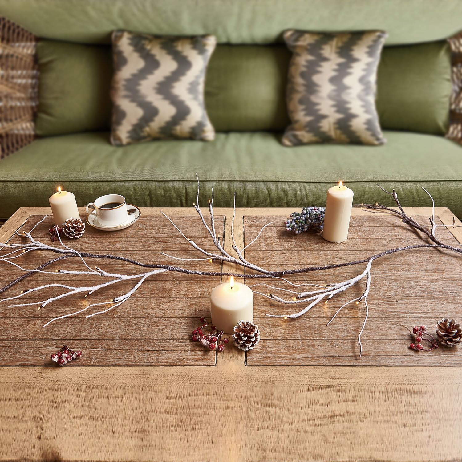 Foto 1 | Garland Lights Fudios Lit Snow Con Temporizador, 48 Led, Batería De 1,8 M - Venta Internacional.