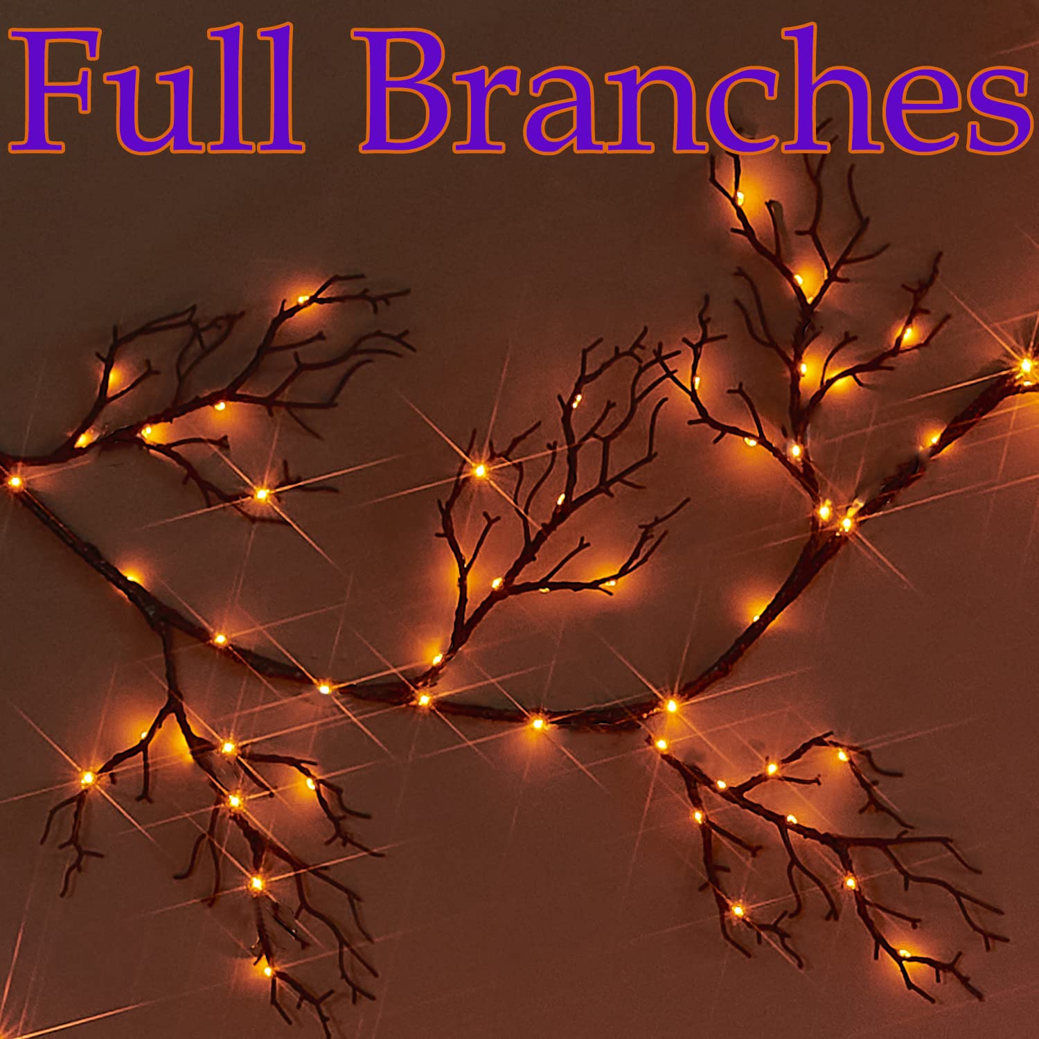 Foto 4 pulgar | Guirnalda De Halloween Fudios Iluminada Con 120 Led Naranjas/morados De 6 Pies - Venta Internacional.