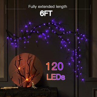 Foto 4 | Guirnalda De Halloween Fudios Iluminada Con 120 Led Naranjas/morados De 6 Pies - Venta Internacional.