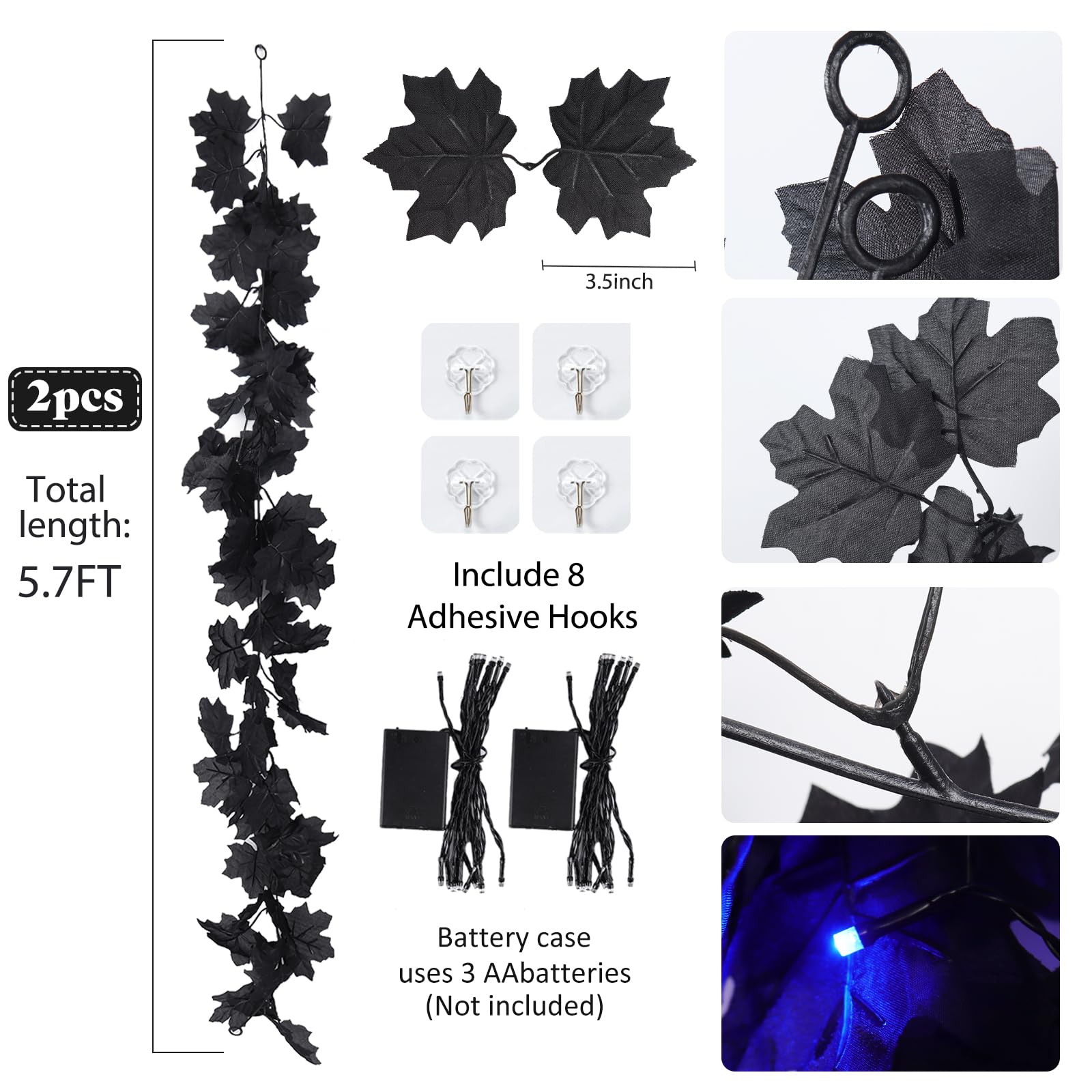 Foto 4 pulgar | Garland Recutms Halloween Fall Arce Con Luces De 1,8 M, 2 Unidades, Azul - Venta Internacional.